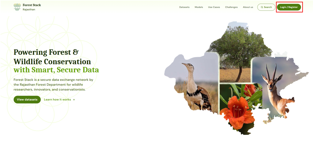 Clicking Login/Register button
